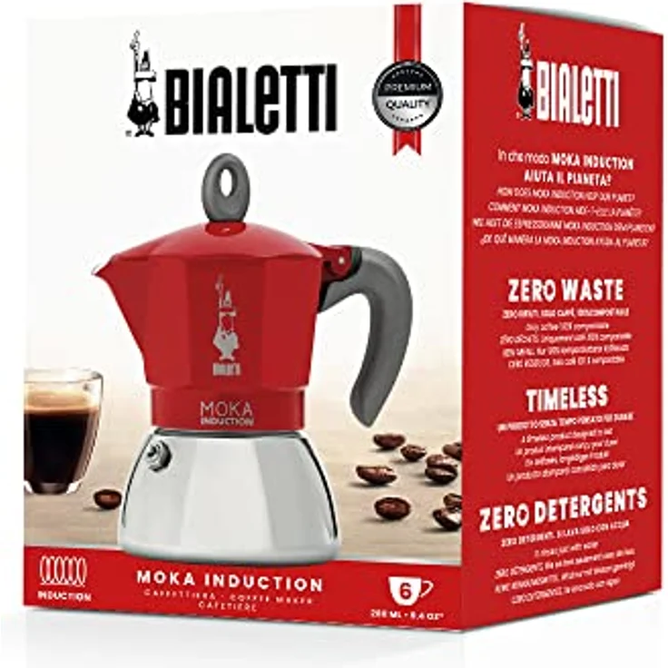 Bialetti New Moka Induction Espressokocher, für 6 Tassen, rot – Bild 2