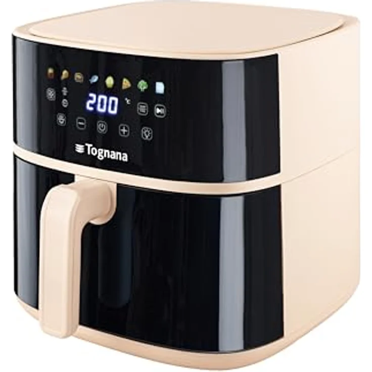 Tognana Iridea Heißluftfritteuse 8 L, digitale Steuerung, multifunktional, Champagner – Bild 2