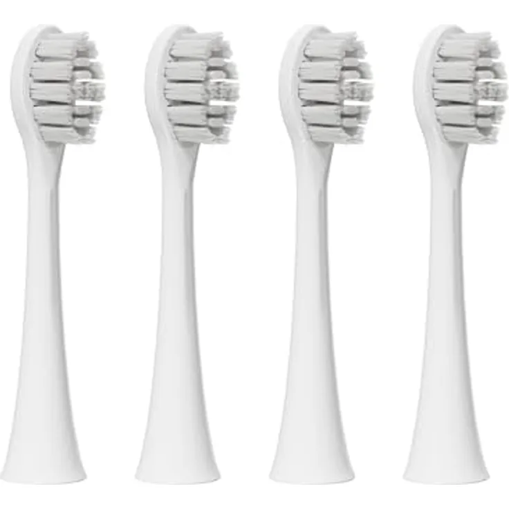 Be Lucent Prism Sonic Zahnbürstenköpfe, 4er-Pack mit weichen Dupont-Borsten und Zungenschaber, weiß