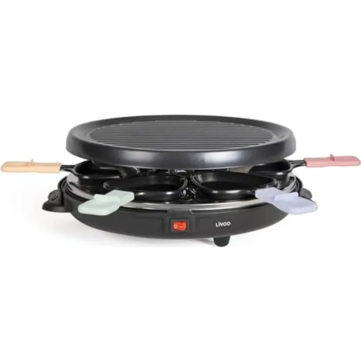 LIVOO Grillplatte Livoo, Raclette und Fondue-Set, steckbares Design
