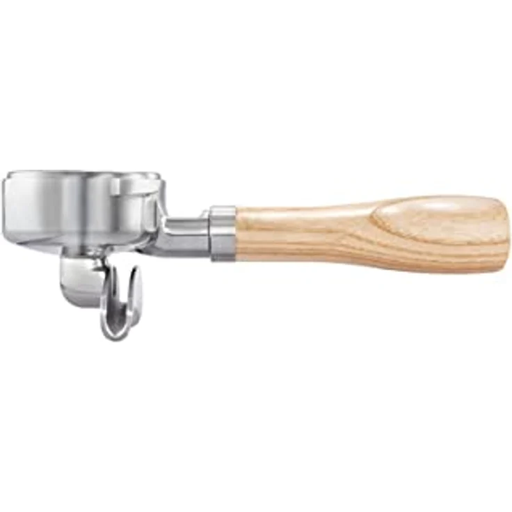 Gaggia RI9141/01, Filterhalter mit Holzgriff aus Eschenholz, Doppelauslauf, 58 mm Durchmesser, Braun/Silber – Bild 2