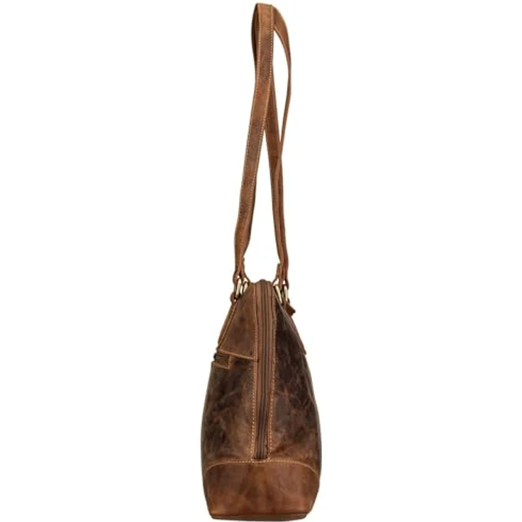 Greenburry Vintage Shopper Tasche, Leder mit Laptopfach, 37 cm, braun – Bild 3