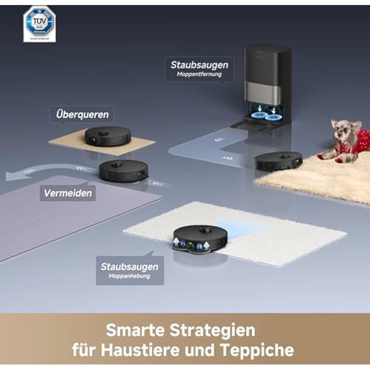 Dreame L40s Pro Ultra, Saugroboter mit Wischfunktion, 600 W, 19.000 Pa Saugkraft, Hindernisüberwindung bis 4 cm, KI-gesteuerte Kamera – Bild 6