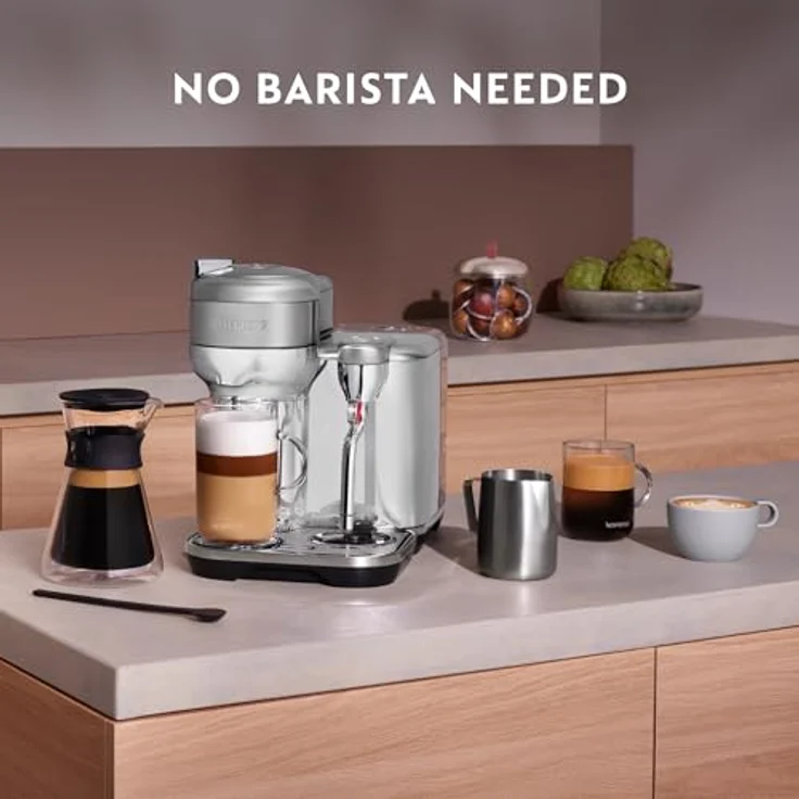 Nespresso Kapselmaschine SVE850 the Vertuo Creatista, Edelstahldesign mit integriertem Milchaufschäumer – Bild 5