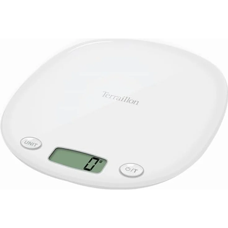 Terraillon Küchenwaage, Mit Tara-Funktion, Flüssigkeitsanzeige, Griffaussparung, Bis 5 kg, Macaron, Weiß – Bild 2