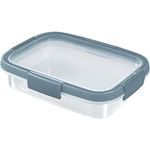 Curver Smart Fresh Frischhaltebehälter rechteckig, 0,7l, grau transparent, aus 100% recyceltem Polypropylen mit auslaufsicherem Deckel