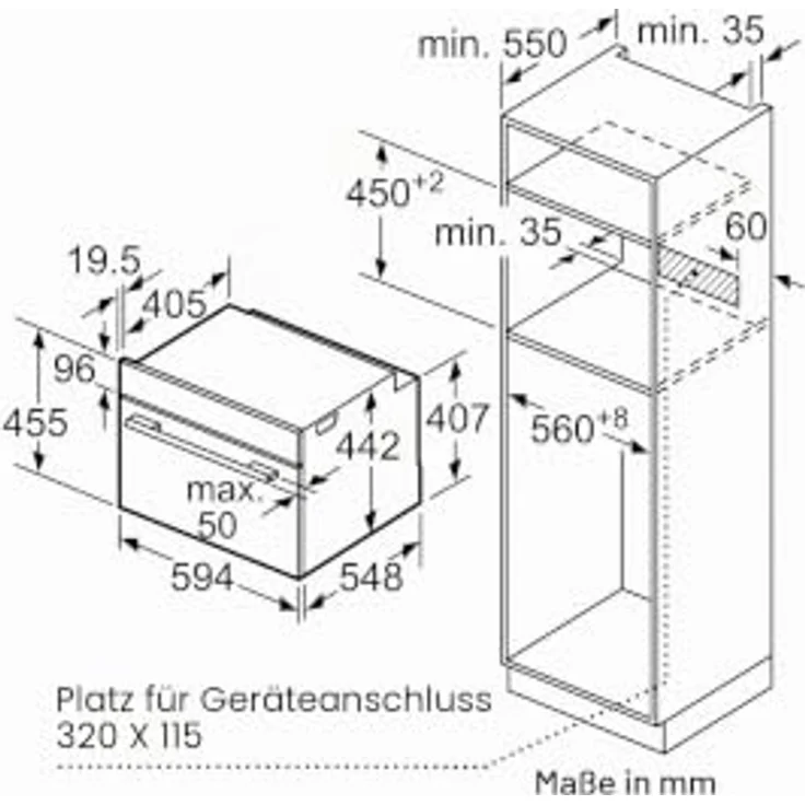 Balay 3CB5159B3, Elektrischer Ofen 47 l, 2800 W, Lüfterbetrieb, hydrolitische Reinigung, Touch-Bedienung, weiß – Bild 2