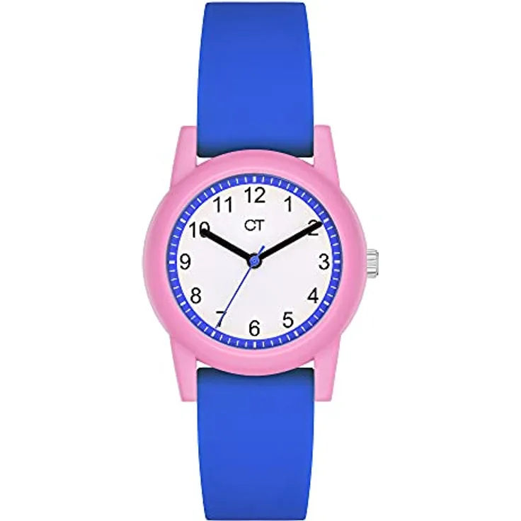 Cool Time Kids Armbanduhr mit Kunststoff Armband CT-0028-PQ, blau, Colorblocking-Design, japanisches Qualitätswerk