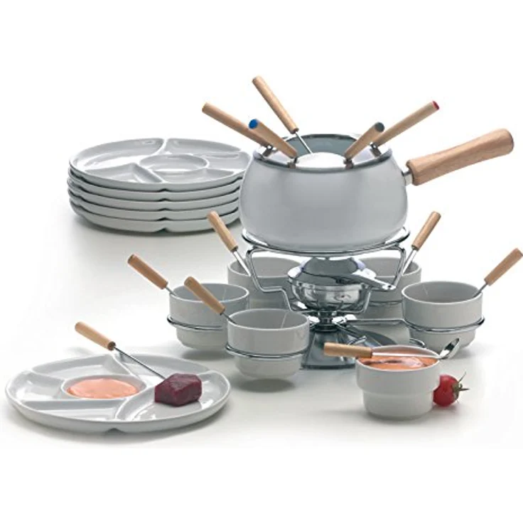 Soul Kitchen Excèlsa Fondue Set, 28-teilig, Weiß – Bild 3