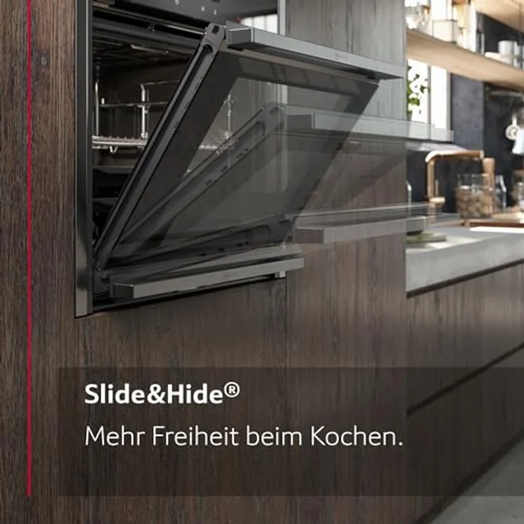 Neff B4ACE2AG3, N 50 Einbau-Backofen, 60 x 60 cm, Schwarz, mit LCD-Display, Versenkbarer Slide&Hide Tür, EasyClean Hydrolyse Selbstreinigung und CircoTherm Technologie – Bild 4