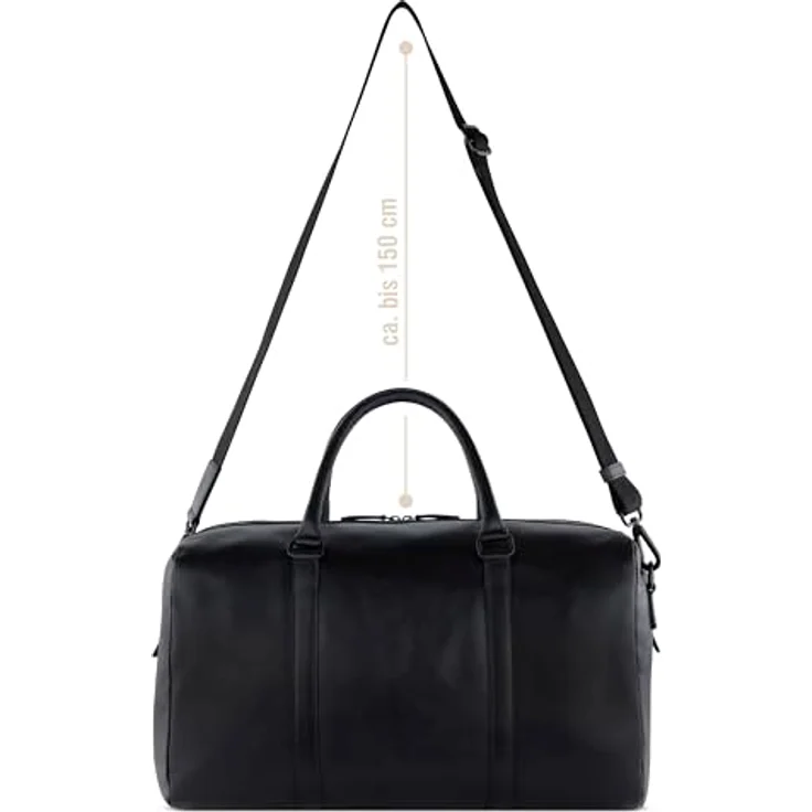 bugatti Clark Weekender Reisetasche, Leder 45 cm, schwarz, 100% Leder – Bild 3