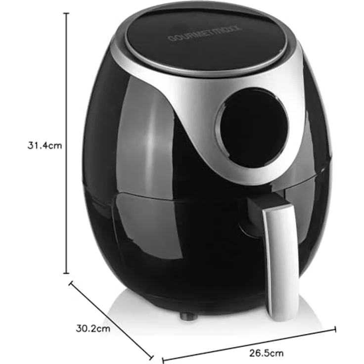 GOURMETmaxx Heißluftfritteuse, 1300 Watt, 3 Liter, ohne Fett, Display, regelbares Thermostat, Kunststoff, schwarz – Bild 9