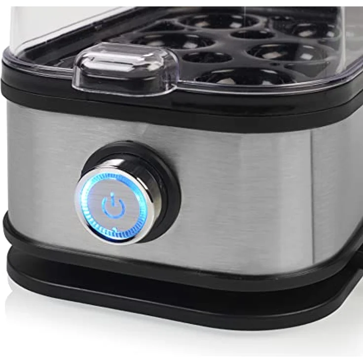 Princess 262046  Eierkocher, 400 Watt, für 6 Eier, Messbecher mit Eierpiekser - Kunststoffdeckel, silber, schwarz – Bild 4