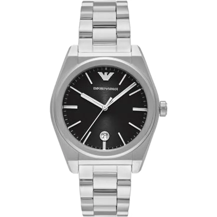 Emporio Armani Watch AR11622, 41mm Edelstahlgehäuse, Schwarz/Silberfarben, wasserdicht bis 50m