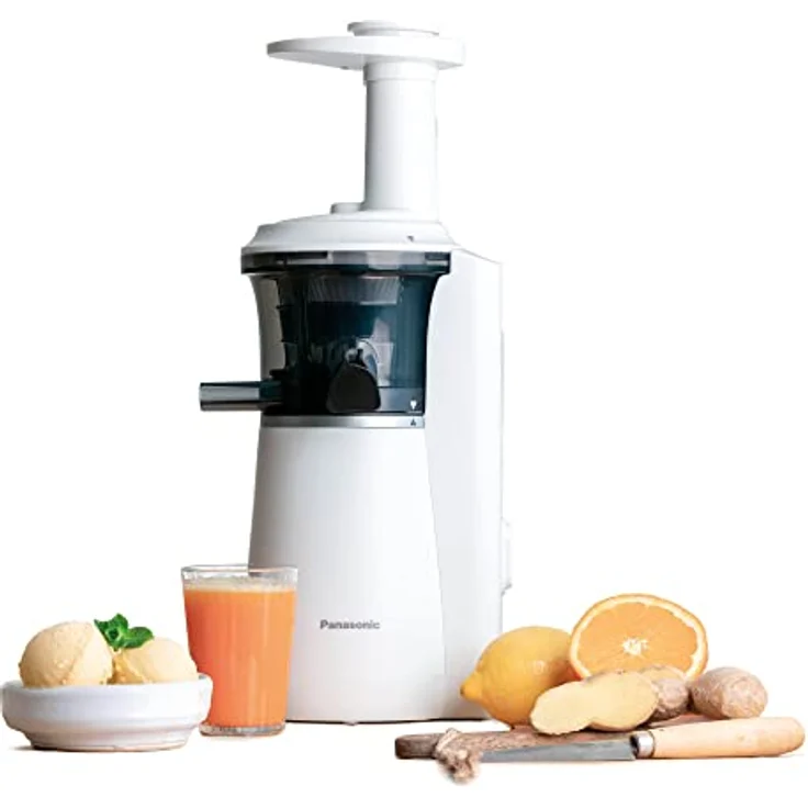Panasonic Slow Juicer MJ-L501WXE Entsafter (Entsafter für Obst und Gemüse, Saftpresse, Edelstahl und Kunststoff, Entsafter elektrisch, 150 W, weiß) – Bild 2