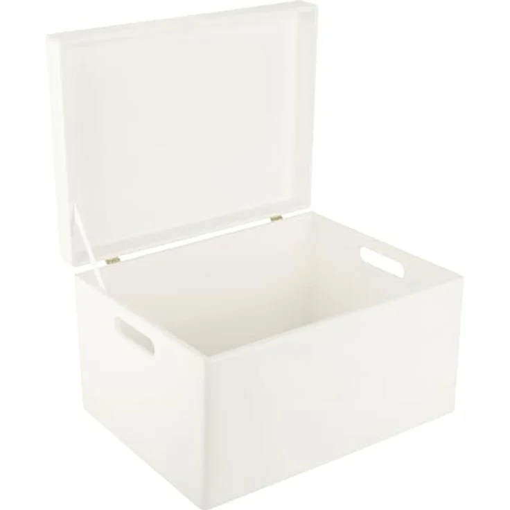Creative Deco XXL Weiß Große Holzkiste mit Deckel | 40x30x24 cm (+/-1cm) | Holztruhe Erinnerungsbox Baby Holzbox mit Deckel und Griffen Kasten | Für Dokumente, Spielzeug, Werkzeuge, - Preisvergleich – Bild 1