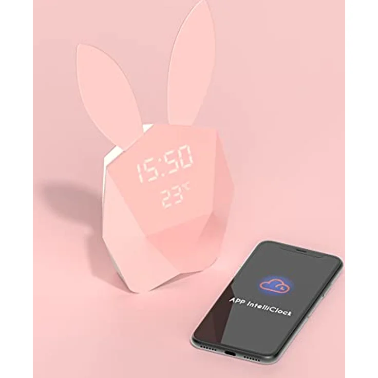 MOB Cutie Clock Connect, Wecker mit Bewegungsmelder, Nachtlicht, wiederaufladbar, rosa – Bild 5