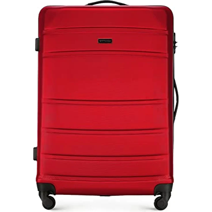 WITTCHEN Großer Koffer Trolley Koffer Reisekoffer aus ABS Hartschalen Trolley 4 Rollen Kombinationsschloss Rot 56-3A-653-35 – Bild 1
