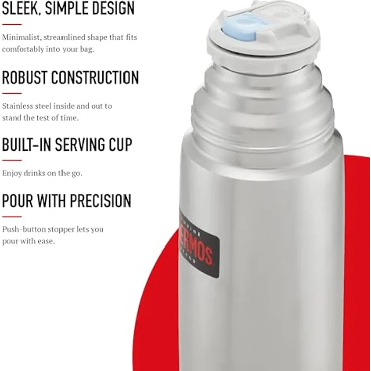 THERMOS 4019.205.035 Thermosflasche Light & Compact, Edelstahl mattiert 0,35 l, Spülmaschinenfest, 12 Stunen heiß, 24 Stunden kalt – Bild 5