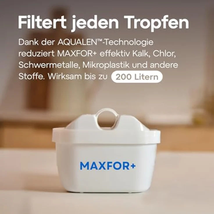 AQUAPHOR Fresh Wasserfilter Kanne 3,2 L – Mit 3 MAXFOR+ Kartuschen, reduziert Kalk & Chlor – BPA-frei und spülmaschinenfest – Weiß – Bild 5