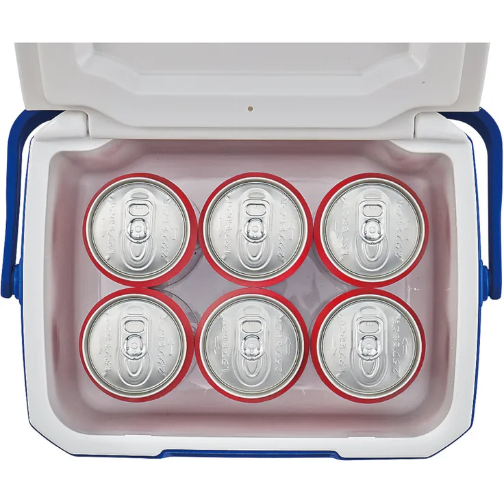 Coleman FlipLid passsive Kühlbox, PU-Schaumisolierung, 4,7 Liter, Tragegriff, Deckel, blau, weiß