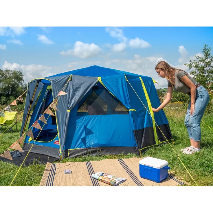 Coleman FlipLid passsive Kühlbox, PU-Schaumisolierung, 4,7 Liter, Tragegriff, Deckel, blau, weiß – Bild 2