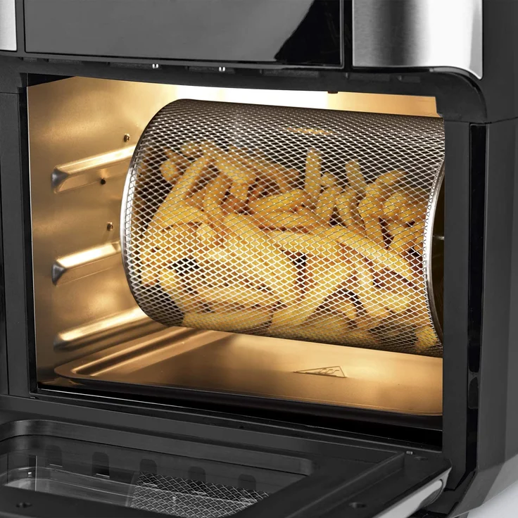 GOURMETmaxx Heißluft-Fritteuse XXL Digital 12 l, ohne Fett, 1800 W, 10 Programme, Timerfunktion, Sichtfenster, Rührfunktion, Schwarz, Edelstahl – Bild 5