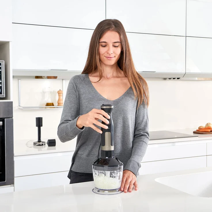 Black & Decker BXHBA1500E Stabmixer, 1500W, 20 Geschwindigkeitsstufen, Edelstahl, grau – Bild 3