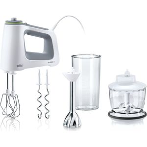 Bild für Braun HM 5137 WH, Handmixer, 750W, 9 Geschwindigkeiten, Turbo-Funktion, inkl. Zerkleinerer (0,5 L)