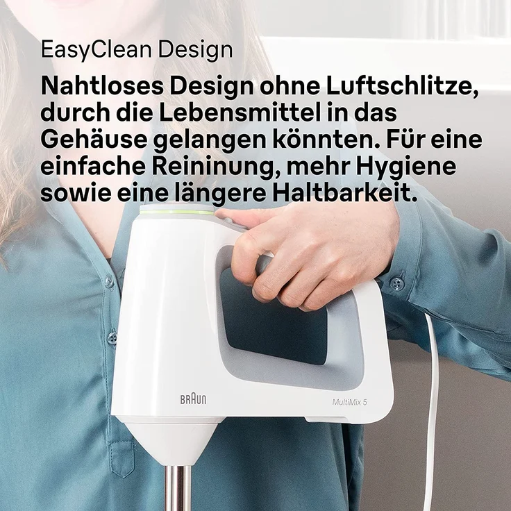 Braun HM 5137 WH, Handmixer, 750W, 9 Geschwindigkeiten, Turbo-Funktion, inkl. Zerkleinerer (0,5 L), Messbecher (0,6 L), Powerbell-Mixfuß, weiß – Bild 6