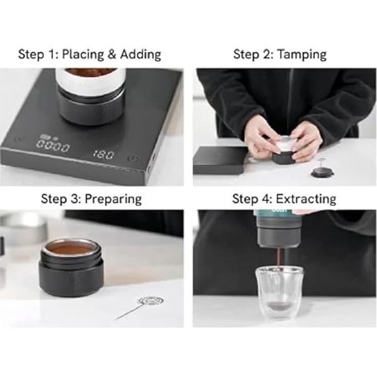 OutIn Nano Basket Plus, Doppel-Espresso-Adapter mit 16-18 g Kapazität, lebensmittelechter Edelstahl, Schwarz – Bild 7