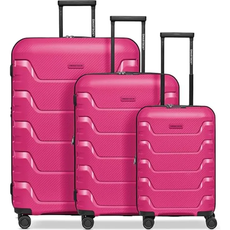 SMARTBOX Hartschalen Koffer-Set 3-teilig | Dehnfalte, TSA-Schloss & Doppelrollen, Polypropylen, Damen & Herren (Edition 01)