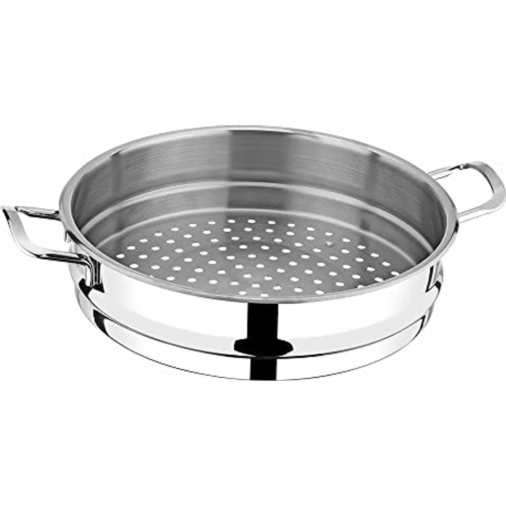 BEM Dampfkocher 6-tlg Set aus Edelstahl, Ø 26 cm, Russische Mantowarka mit Dampfeinsatz und Glasdeckel, auch für Induktionsherd - Preisvergleich – Bild 4