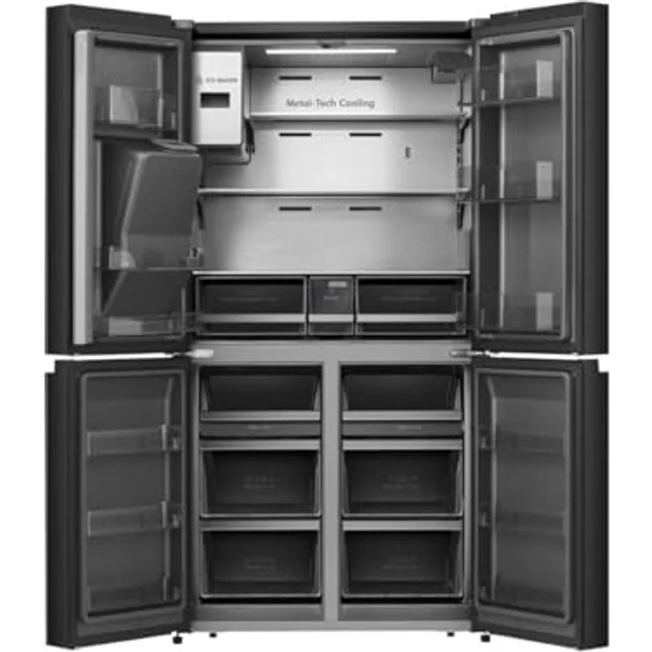 Hisense RQ760N4IFE, Side-by-Side Kühlschrank mit 477l Gesamtinhalt, Edelstahl (dark inox), NoFrost, Wasser- und Eiswürfelspender, Touchscreen – Bild 3