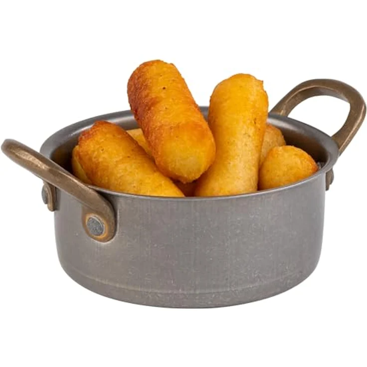 APS 40785 Serviertopf "SNACKHOLDER" aus Edelstahl, Ø 11,5 cm, Höhe 5 cm, 0,35 Liter, Antik-Edelstahl-Look – Bild 2