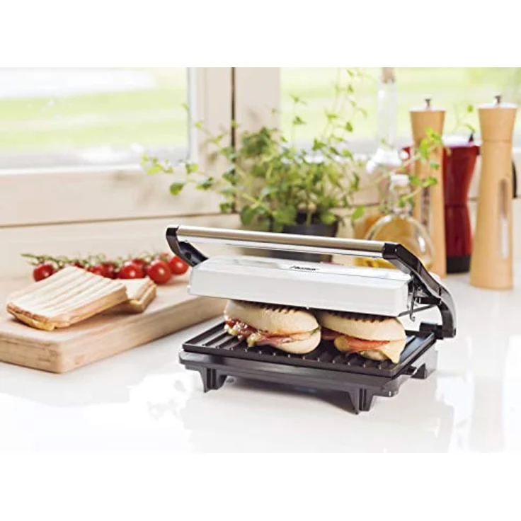 Bestron Antihaftbeschichteter Sandwich--Panini-Kontaktgrill, Viva Italia, 700 W, Weiß – Bild 4