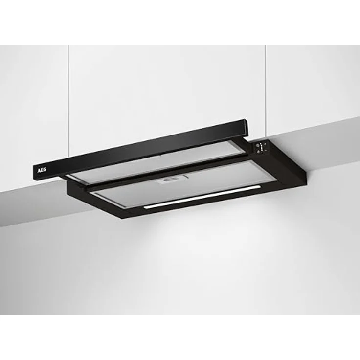 AEG DPE5660B Dunstabzugshaube, 60 cm Flachschirm, schwarze Gehäuse, hocheffiziente Fettfilter, LED-Beleuchtung, Energieeffizienzklasse A – Bild 2