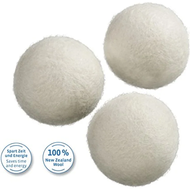 Xavax Trocknerbälle aus Wolle (3er Set, 100% natürlich aus Schafwolle, ideal auch für Daunen, Trockner-Kugeln) weiß – Bild 2