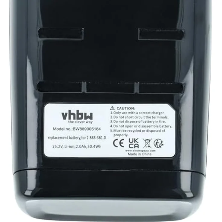 vhbw Akku für Kärcher VC 7 Cordless yourMax, Signature Line Heimroboter, 2000 mAh, 25,2 V, Li-Ion, schwarz – Bild 5