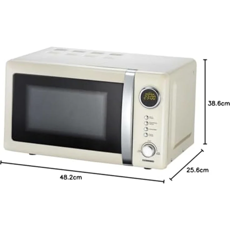 Melissa 16330108 Classico Retro Mikrowelle, Standgerät, 20 Liter Garraum, 700 Watt, creme – Bild 5