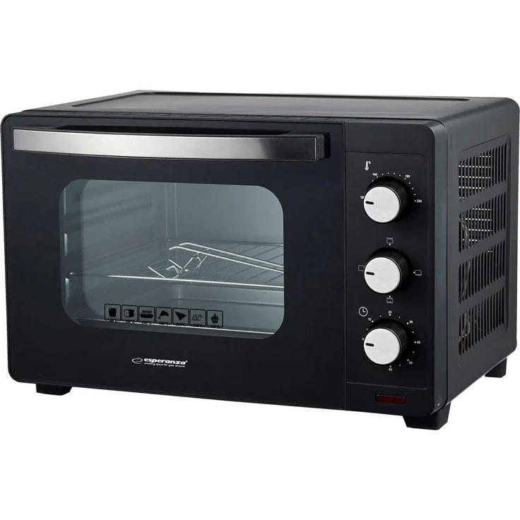 Esperanza MINI PIEKARNIK PROSCIUTTO 20L, Kleinbackofen mit 1600W Leistung, schwarz