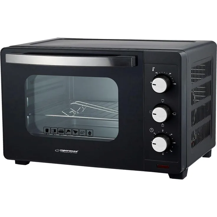 Esperanza MINI PIEKARNIK PROSCIUTTO 20L, Kleinbackofen mit 1600W Leistung, schwarz