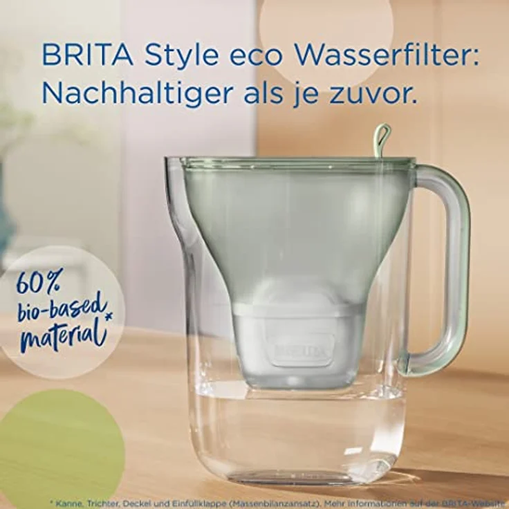 BRITA Wasserfilter-Kanne Style eco Grün (2,4l) inkl. 1 MAXTRA PRO All-in-1 Kartusche - Nachhaltiger Filter in modernem Design zur Reduzierung von Kalk, Chlor, Blei & Verunreinigungen – Bild 2