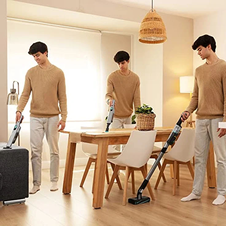 Cecotec Kabelloser Ultraleichter Vertikalstaubsauger Scoba 2100 Twice, 210W, 20kPa, Bürstenloser Digitalmotor, 45 Min Autonomie, omnidirektionaler Motorisierter Kopf, 2 Zubehörteile, schwarz – Bild 2