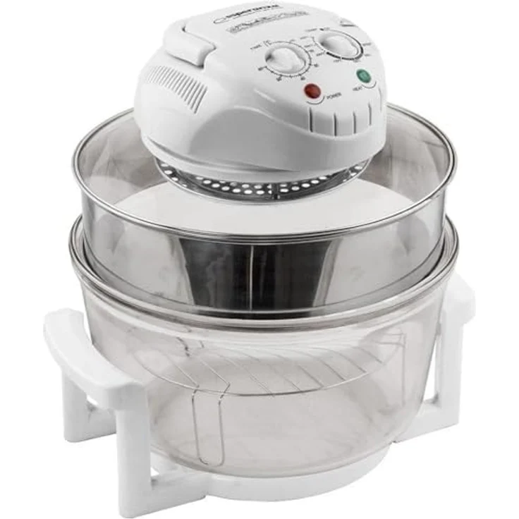 Esperanza Minibackofen 18L Halogenofen Heißluft Fritteuse Grill Ofen Konvektionsofen, Zeitschaltuhr, Temperatureinstellung und Sicherheitsabschaltung, transparente Schale, ideal für die ganze Familie – Bild 2