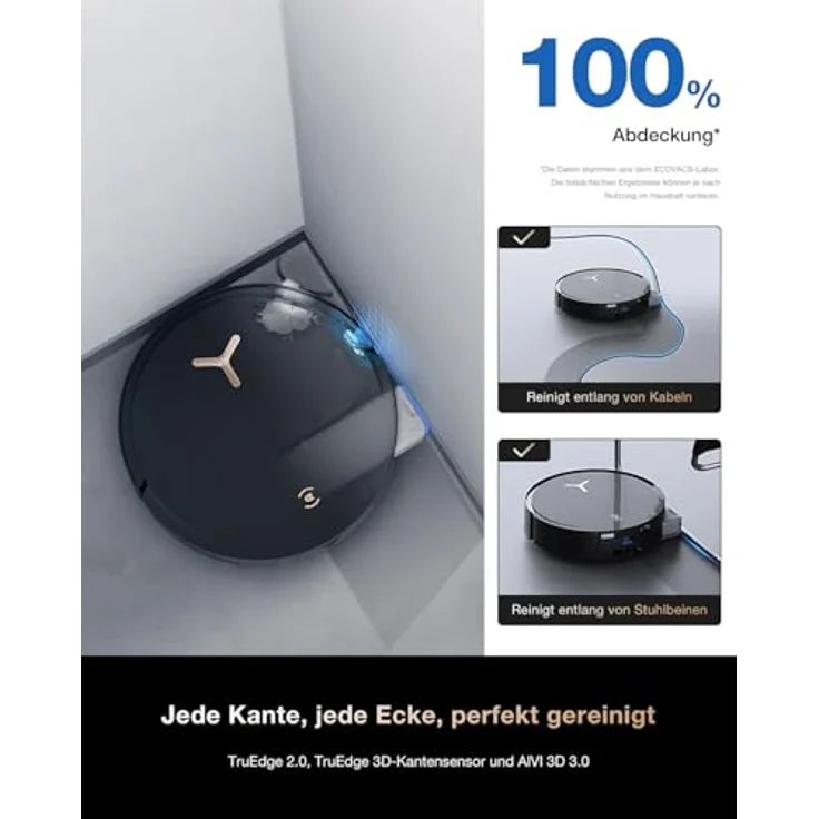 ECOVACS DEEBOT X8 PRO OMNI, Saug- und Wischroboter mit Absaugstation, OZMO ROLLER Wischsystem, 80 W, Heißwasserreinigung – Bild 5