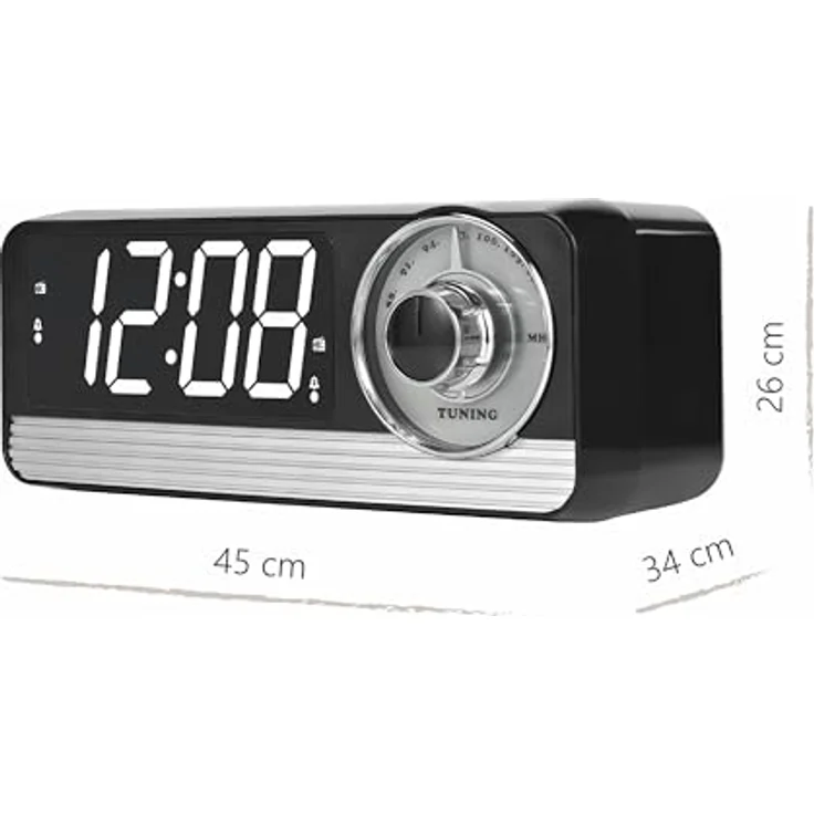 Silva TR 1970 D, Radiowecker mit FM-Radio, Snooze-Funktion und klarem LED-Display, schwarz – Bild 4