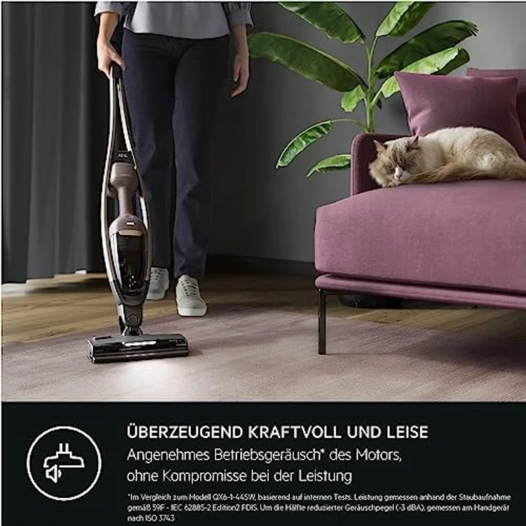 AEG CLEAN 6000 AS62A252XN Akku Staubsauger kabellos/stielstaubsauger beutellos/leise/handstaubsauger akku / 55 min Laufzeit/Hartboden / 2in1 / Tierhaare/Hund/Katze/Teppich/Auto/braun – Bild 3