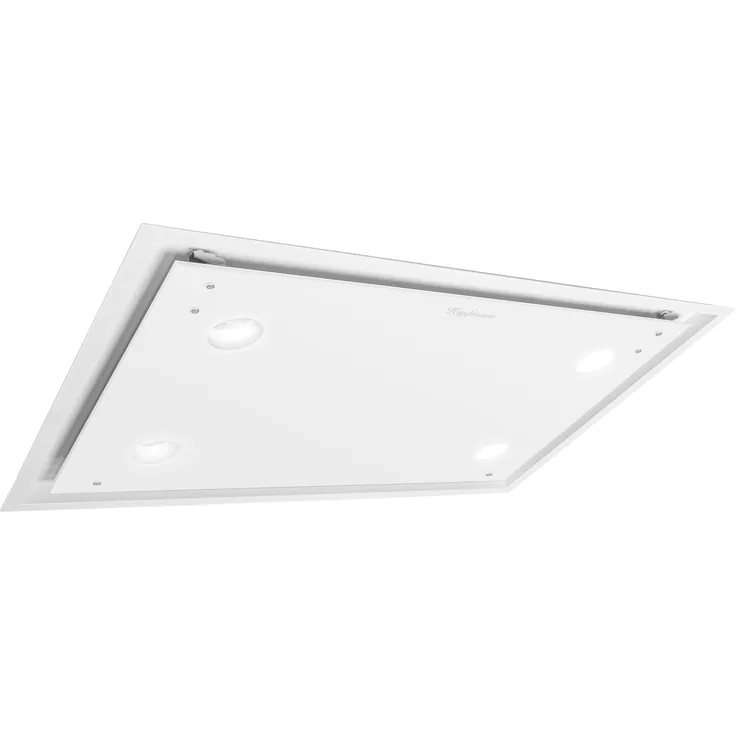 KAUFMANN Deckenhaube Tegmento 90 WH, Dunstabzugshaube 90 cm, 850 m³/h Fördervolumen, Weiß Glas, für Ab- und Umluftbetrieb