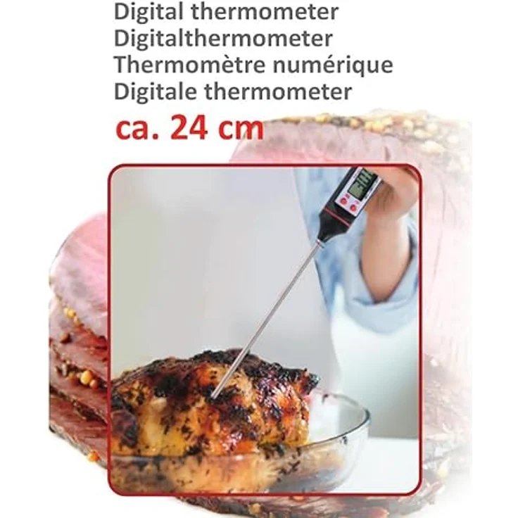 Alpina Bratenthermometer ALPINA Digitales Küchenthermometer, Temperaturmessbereich -50 bis +300°C, schwarz/weiß, mit Speicherfunktion und automatischer Abschaltung – Bild 7